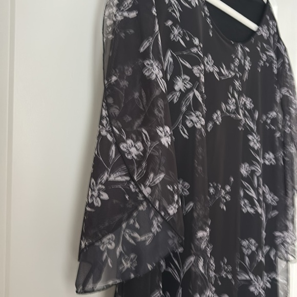 Womens Ruffle 3/4 Sleeve Mesh Blouses Loose Flowy Tops Stretchy - Picture 4 of 12